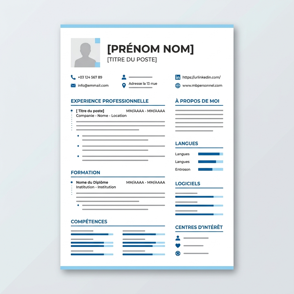 Modèle de CV Norme Française 2026
